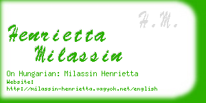 henrietta milassin business card